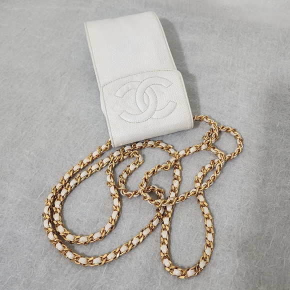 Auth Chanel Caviar Crossbody (24k gold) or Cell Phone Holder - Picture 10 of 14